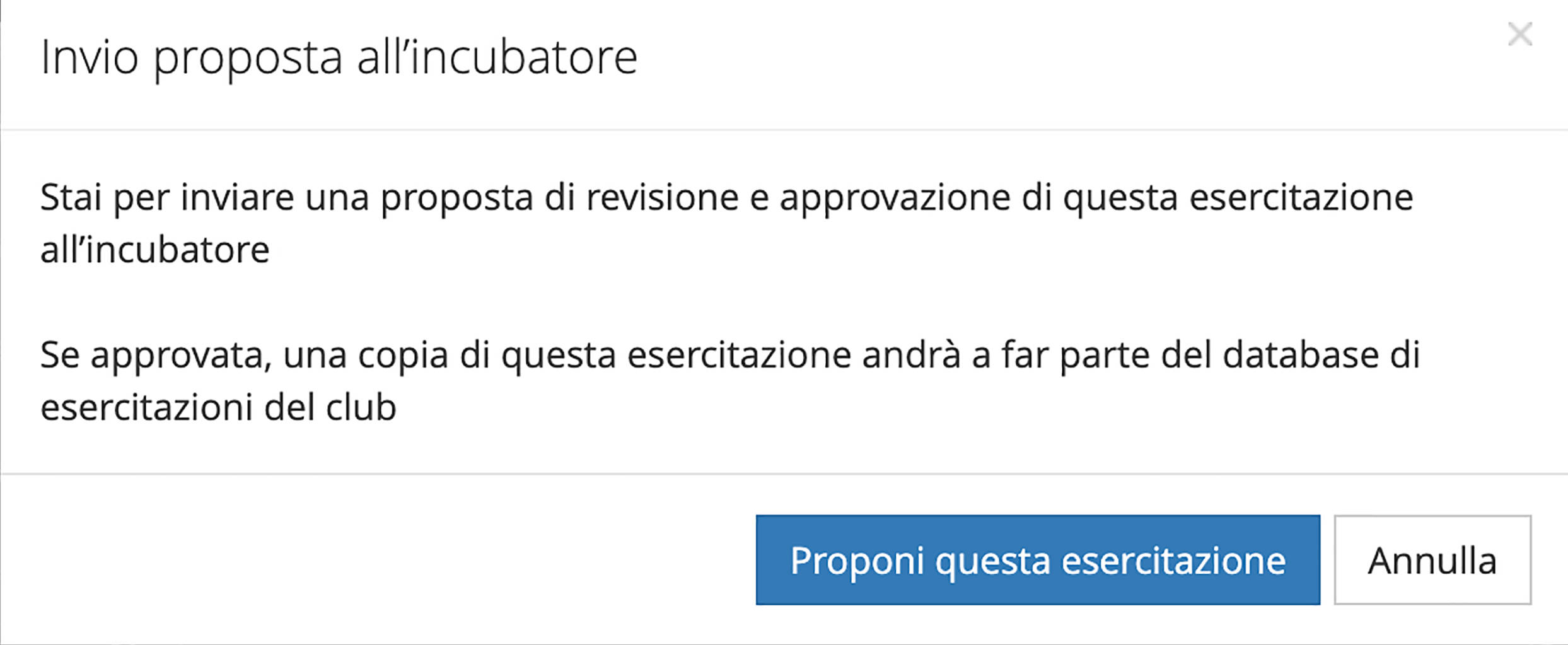 Proposta esercizio a incubatore YouCoachApp